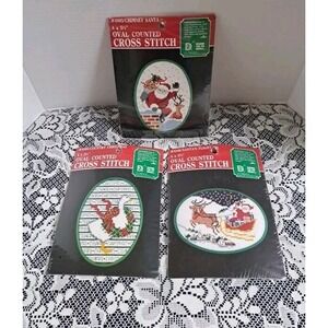Christmas Designs For The  Needle Counted Cross Stitch Kits New Old Stock‎ Lot/3